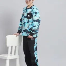 Monte Carlo Kids Blue Printed Full Sleeves Tracksuit image 5