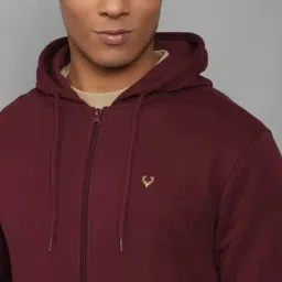 Allen Solly Maroon Cotton Regular Fit Hooded Sweatshirt image 4