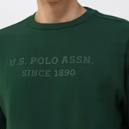 U.S. Polo Assn. Green Cotton Regular Fit Logo Printed Sweatshirt image 5