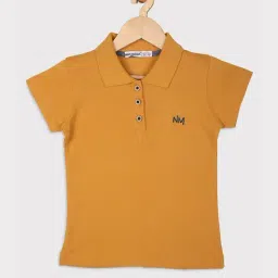 NINS MODA Kids Mustard Solid Polo T-Shirt-image-17