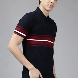 U.S. Polo Assn. Men Striped Pure Cotton Slim Fit T-shirt image 4