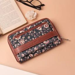 ZOUK Chittoor Blue Kalamkari Multicolor Printed Zip Around Wallet for Women-picture-37