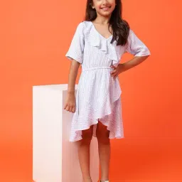 Tales & Stories Kids Sky Blue Printed Dress-picture-36