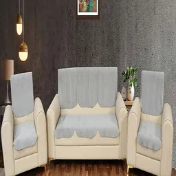 Fashion Throw Grey Velvet Sofa Cover-image-59