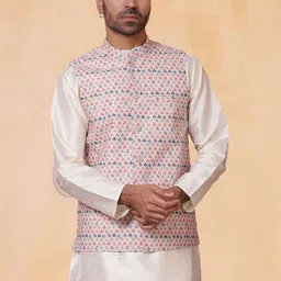 Jompers Floral Printed Mandarin Collar Nehru Jacket-picture-37