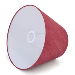 Fabindia Basix Red Frusturical Shaped Cotton Lampshade image 2