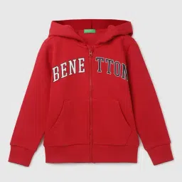United Colors of Benetton Kids Boy's Regular Fit Hooded Neck Printed SweatShirt-picture-15