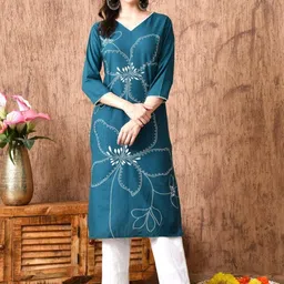 MILAAV Women Floral Printed Thread Work Kurta-picture-19