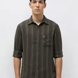 U.S. Polo Assn. Denim Co. Men Slim Fit Striped Pure Cotton Casual Shirt-picture-36