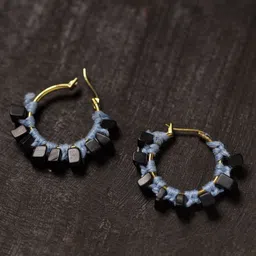iTokri Thread And Stone Work Geometric Shaped Hoop Earrings-picture-40
