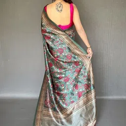 Tasarika Kalamkari Printed Banarasi Saree image 3