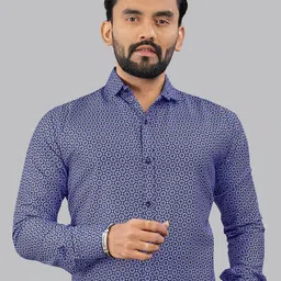 IKON FASHION Men Comfort Fit Spread Collar Floral Printed Cotton Casual Shirt-picture-41