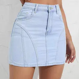 LULU & SKY Straight Mini Denim Skirts-picture-15