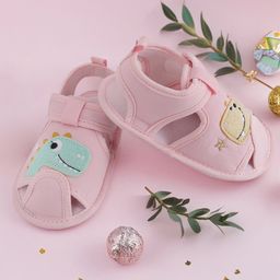Baby Moo Dinosaur Velcro Closure Booties - Pink-picture-12