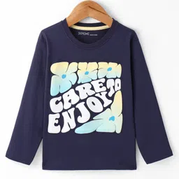 Doreme Single Jersey Knit Full Sleeves T-Shirt With Floral & Text Print - Oxford Blue-picture-24