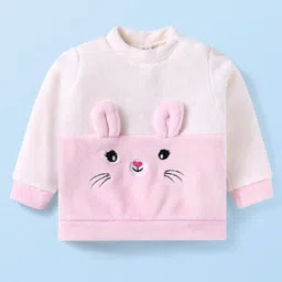 Babyhug Cotton Knit Full Sleeves Sweatshirt With Bunny Graphics -Pink-picture-26