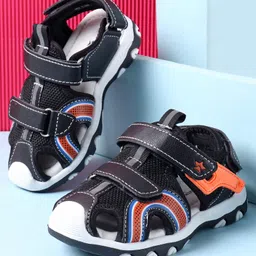 Cute Walk by Babyhug Double Velcro Closure Sandals - Black-picture-16
