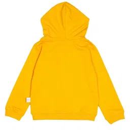 The Mom Store Cotton Full Sleeves Roar Text Printed Hooded Jacket - Yellow image 3