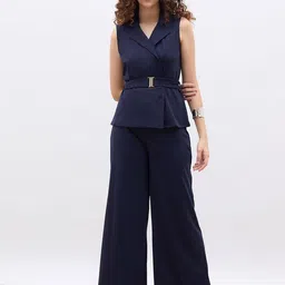 Styli Blazer Top With Belt Detail & Wide Leg Tailored Trouser Co-Ords-picture-16