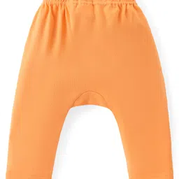 Babyhug Cotton Knit Full Length Striped Diaper Leggings Frog Print Pack of 3 - Multicolour image 3