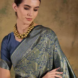 Maroosh Woven Design Zari Banarasi Saree image 5