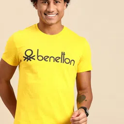 United Colors of Benetton Men Brand Logo Printed Pure Cotton T-shirt-picture-19