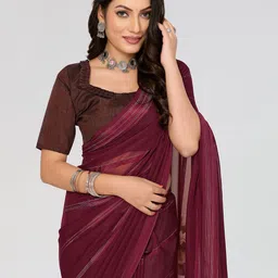 moda rapido ANAND SAREES Striped Satin Saree image 2
