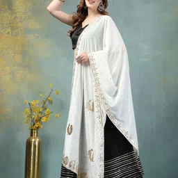 Moda Rapido Women Ethnic Motifs Embroidered Gotta Patti Dupatta With Tasselled Border image 5