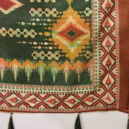 Sangria Green Silk Blend Printed Sarees image 4