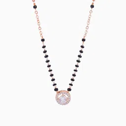 SWASHAA Lisa Rose Gold-Plated Stainless Steel Stone Studded & Beaded Mangalsutra image 3