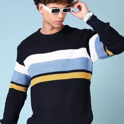V-Mart Men Ribbed Round Neck Pullover-image-45