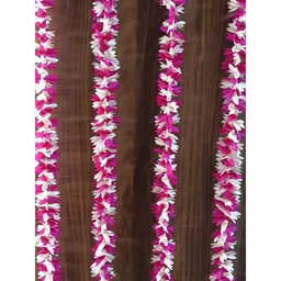 Nutts PInk & White 6 Pieces Paper Gajra Hanging Garlands image 2