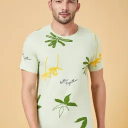 Urban Ranger By Pantaloons Green Cotton Slim Fit Printed T-Shirt-picture-33