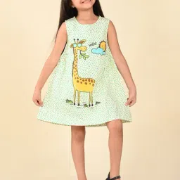 LilPicks Kids Light Green Printed Dress-picture-39