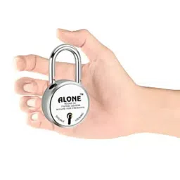 ALONE LOCKS Round 50 mm Steel Chrome 5 Keys Each Double Locking Padlock (Pack of 5) image 5