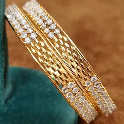 The Pari Gold-Plated American Diamond-Studded Bangles-picture-42