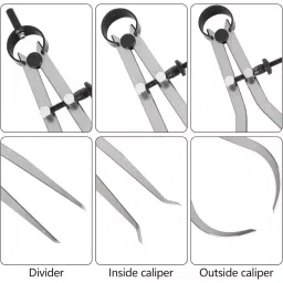 Aastha Tools Spring Caliper Set (Inside, Outside & Divider) 0-200 mm Measure Range (Set of 3) image 4