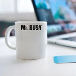 Mr UVD White & Black Printed Ceramic Glossy Mugs 330 ml image 2