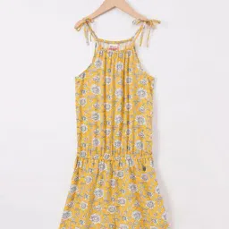 Edheads Kids Yellow Floral Print Jumpsuit-image-64