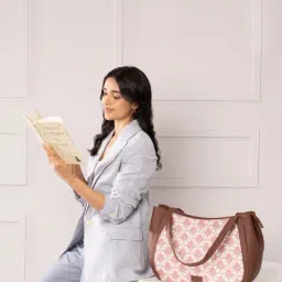 ZOUK Kashmiri Tulips Multicolor Printed Luna Shoulder Bag-image-38