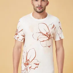 Urban Ranger By Pantaloons Off White Cotton Slim Fit Printed T-Shirt-picture-17