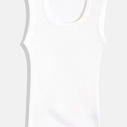 RVK Sleeveless Solid Stretchable Sweater Vest - White-picture-15
