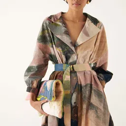 OFRIDA Women Abstract Printed Cotton Shirt Midi Dress-picture-33