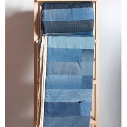 dwij products Dwij Handcrafted Upcycled Jeans Quilt Single bed size- 3500 g image 2