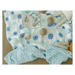 Malabar Baby Organic Snug Blanket Mandala - Blue image 2