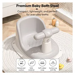 StarAndDaisy Baby Bath Bather Stand, Non-Slip Bath Chair for Baby Support Seat -Grey image 2