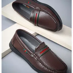 KATS Solid Slip On Loafers - Brown image 3