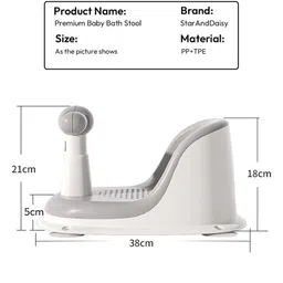 StarAndDaisy Baby Bath Bather Stand, Non-Slip Bath Chair for Baby Support Seat -Grey image 3