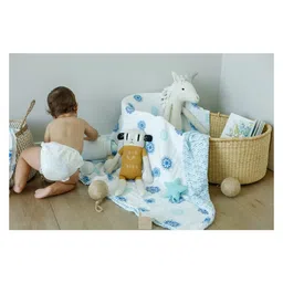 Malabar Baby Organic Snug Blanket Mandala - Blue image 4