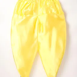 Saka Designs Woven Sleeveless Kurti Dhoti Set with Dupatta & Embroidery - Yellow & Navy Blue image 5